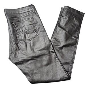 Rag & Bone Pewter Coated Faux Leather Legging Jeans Size 32